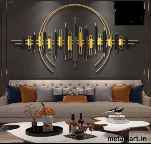 Metallic Golden Eclipse Tube Wall Art (55 x 30 Inches)