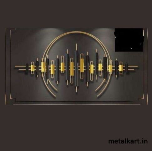 Metallic Golden Eclipse Tube Wall Art (55 x 30 Inches)