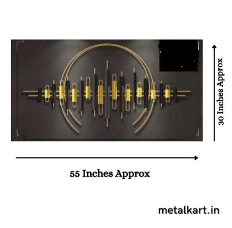 Metallic Golden Eclipse Tube Wall Art (55 x 30 Inches)