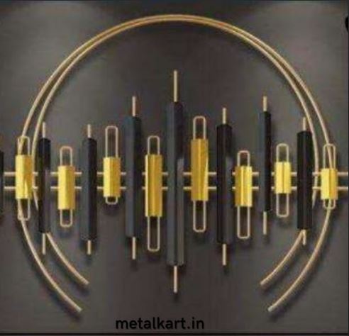 Metallic Golden Eclipse Tube Wall Art (55 x 30 Inches)