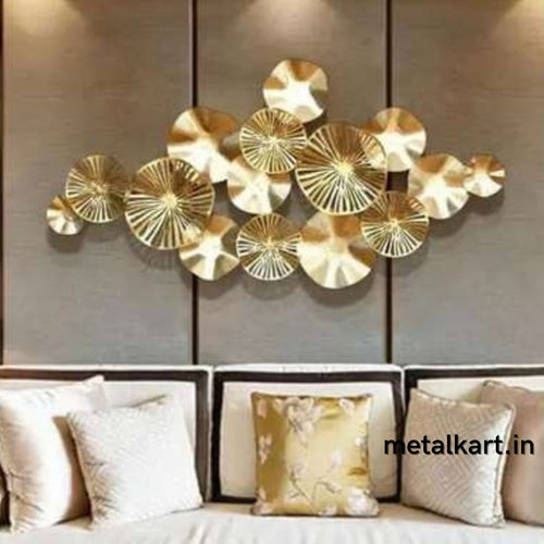 Metallic golden plates wall accent (48 x 24 Inches)