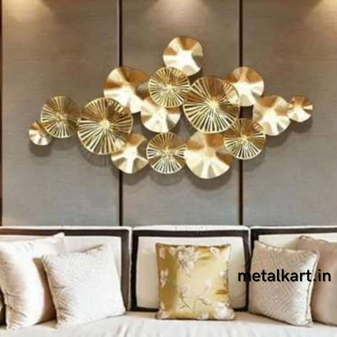 Metallic golden plates wall accent (48 x 24 Inches)