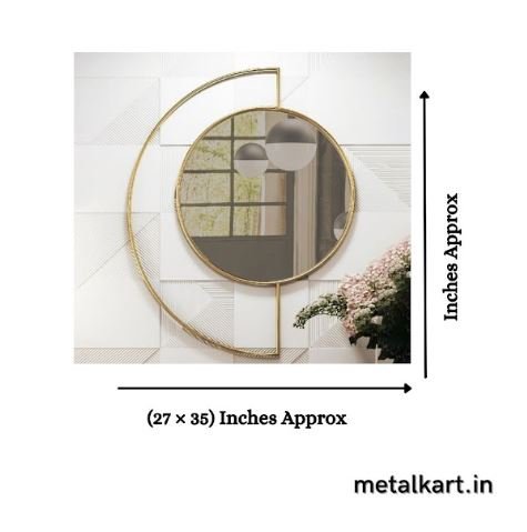 Metallic Golden Radiance Chrysanthemum Wall Mirror (27 x 35 Inches)