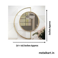 Thumbnail for Metallic Golden Radiance Chrysanthemum Wall Mirror (27 x 35 Inches)