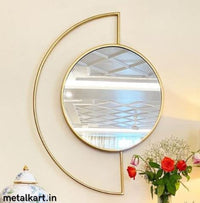 Thumbnail for Metallic Golden Radiance Chrysanthemum Wall Mirror (27 x 35 Inches)