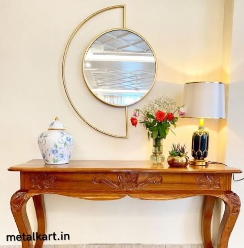 Metallic Golden Radiance Chrysanthemum Wall Mirror (27 x 35 Inches)