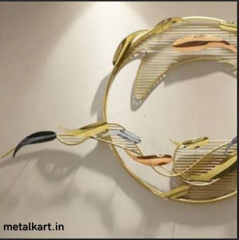 Metallic Golden Shoal Wall Art (58.3 x 26.4 Inches)
