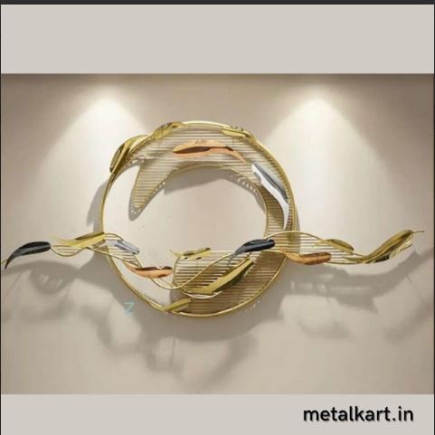 Metallic Golden Shoal Wall Art (58.3 x 26.4 Inches)