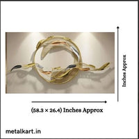Thumbnail for Metallic Golden Shoal Wall Art (58.3 x 26.4 Inches)