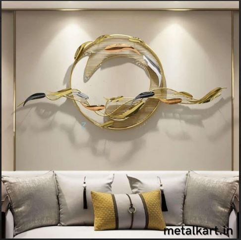Metallic Golden Shoal Wall Art (58.3 x 26.4 Inches)