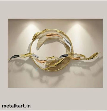 Metallic Golden Shoal Wall Art (58.3 x 26.4 Inches)