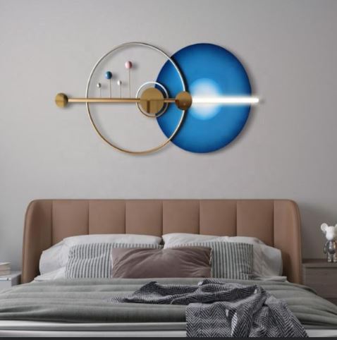 Metallic Haloed Moons Wall Art (48 x 27 Inches)