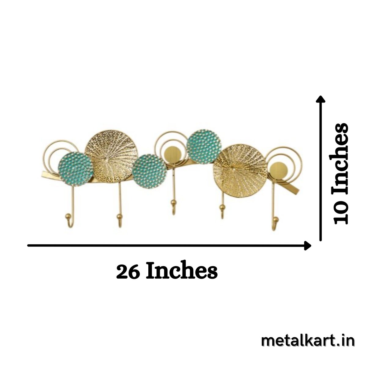 Metallic Handmade Iron Plates Wall Hook (26 x 10 Inches Approx)