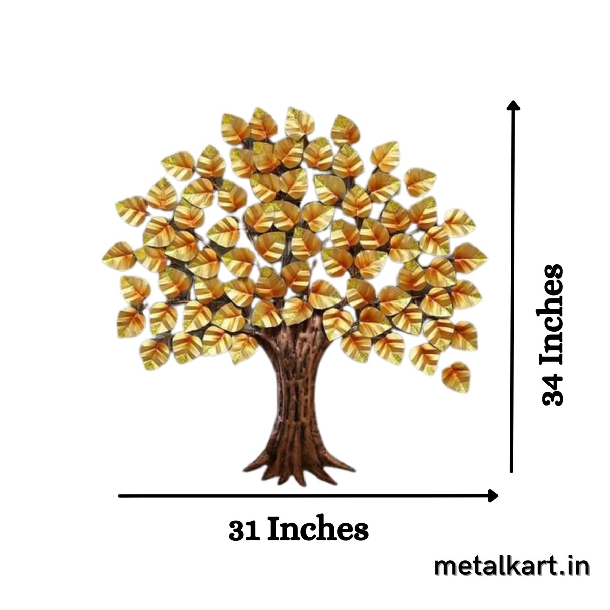 Metallic Heart Shaped Leafy Tree (31 x 34 Inches Approx)