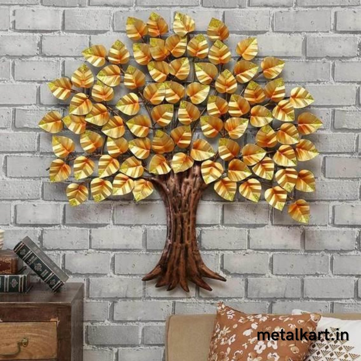 Metallic Heart Shaped Leafy Tree (31 x 34 Inches Approx)