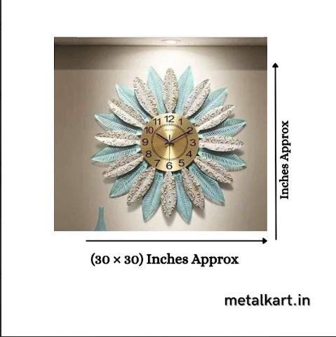 Metallic Icy Blossom Wall Clock (30 x 30 Inches)