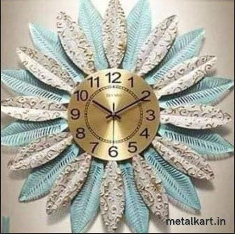 Metallic Icy Blossom Wall Clock (30 x 30 Inches)