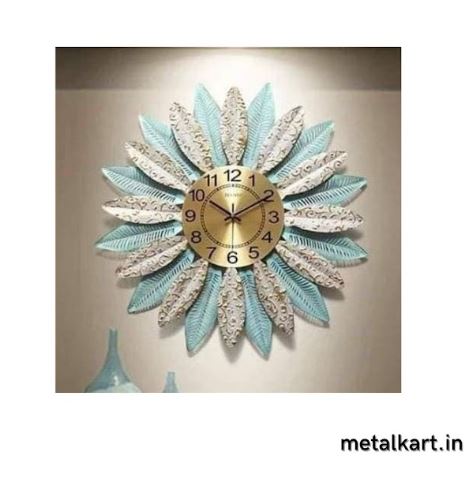 Metallic Icy Blossom Wall Clock (30 x 30 Inches)