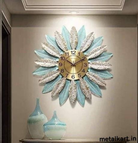 Metallic Icy Blossom Wall Clock (30 x 30 Inches)