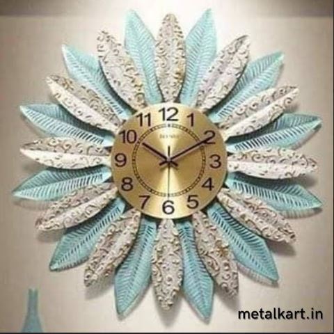 Metallic Icy Blossom Wall Clock (30 x 30 Inches)