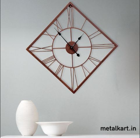Metallic Kite with Roman Time Wall Clock (24 x 24 Inches)