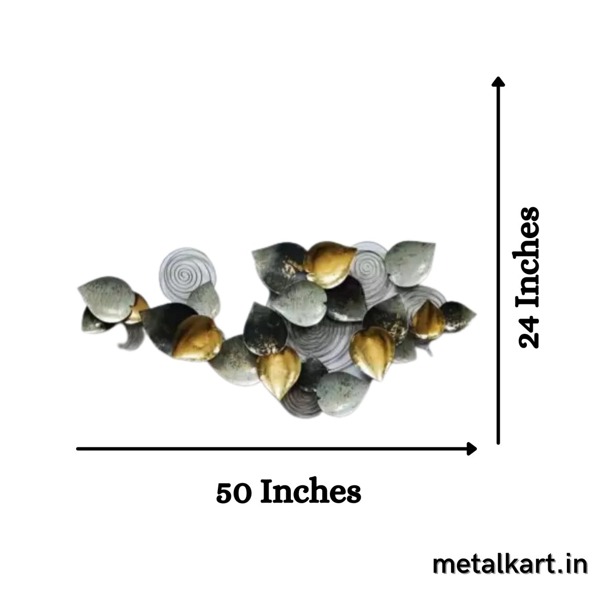 Metallic leafy groups wall hanging (50 x 24 Inches)