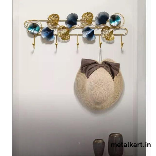 Metallic Leaves Wall Hooks for bed room (30 x 12 Inches)