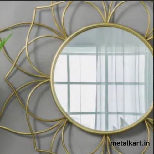 Metallic Lotus Mirror (24 x 24 Inches)