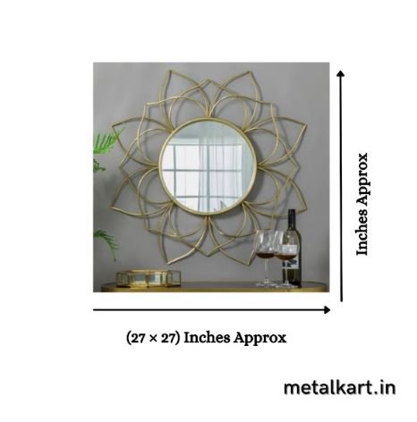 Metallic Lotus Mirror (24 x 24 Inches)