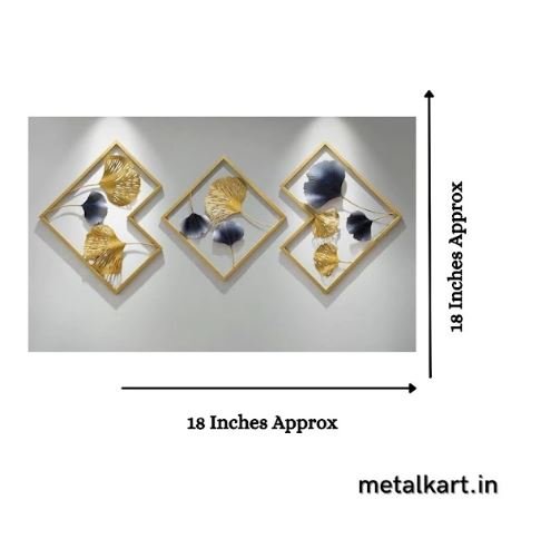 Metallic Luxe Geometry Wall Accent (18 x 18 Inches) Each Panel