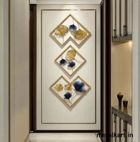 Metallic Luxe Geometry Wall Accent (18 x 18 Inches) Each Panel