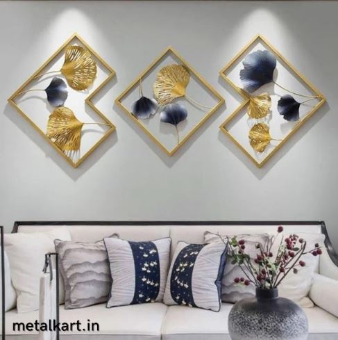 Metallic Luxe Geometry Wall Accent (18 x 18 Inches) Each Panel
