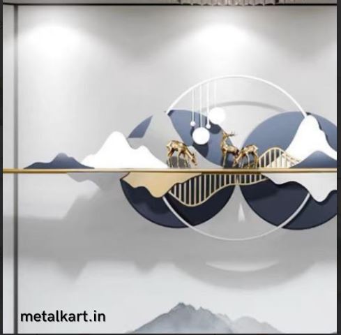 Metallic Moonlit Hart Wall Art ( 59 x 26 Inches)