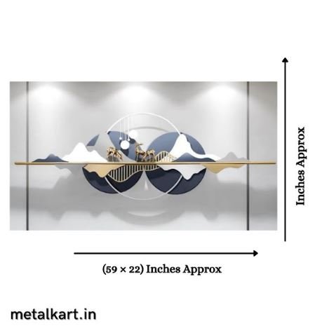 Metallic Moonlit Hart Wall Art ( 59 x 26 Inches)