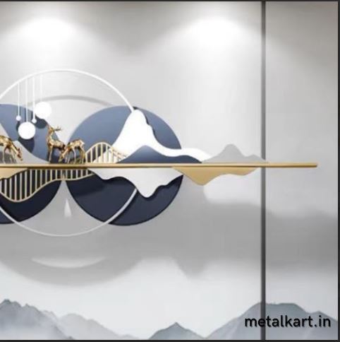 Metallic Moonlit Hart Wall Art ( 59 x 26 Inches)