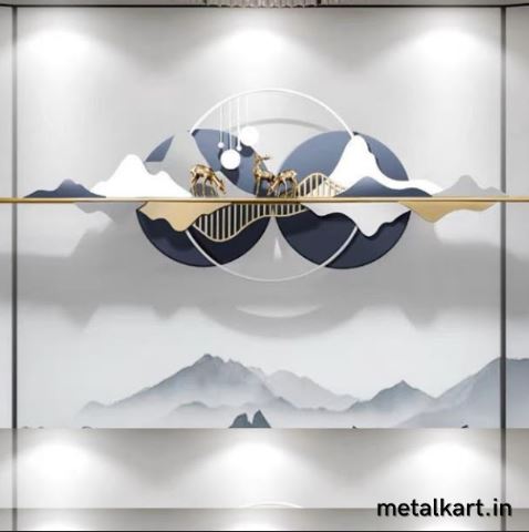 Metallic Moonlit Hart Wall Art ( 59 x 26 Inches)