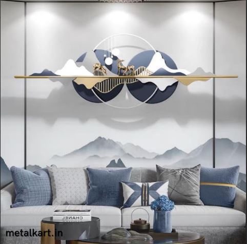 Metallic Moonlit Hart Wall Art ( 59 x 26 Inches)