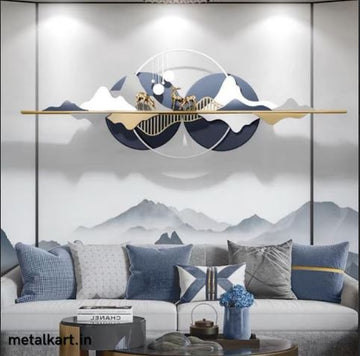 Metallic Moonlit Hart Wall Art ( 59 x 26 Inches)