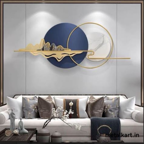Metallic Ocean's Embrace Wall Art (59 x 23 Inches)