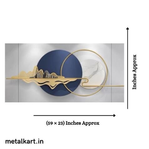 Metallic Ocean's Embrace Wall Art (59 x 23 Inches)