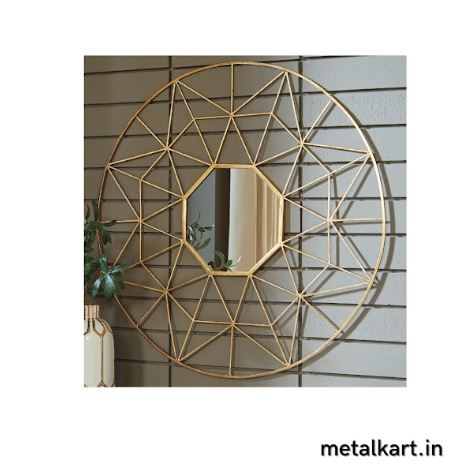 Metallic Octa Mirror Fixed in Geometrified circle (30 x 30 Inches)