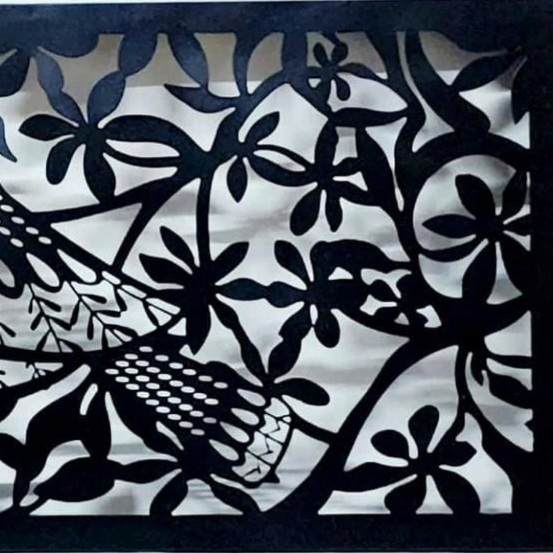 Metallic Perching Bird Wall Sculpture