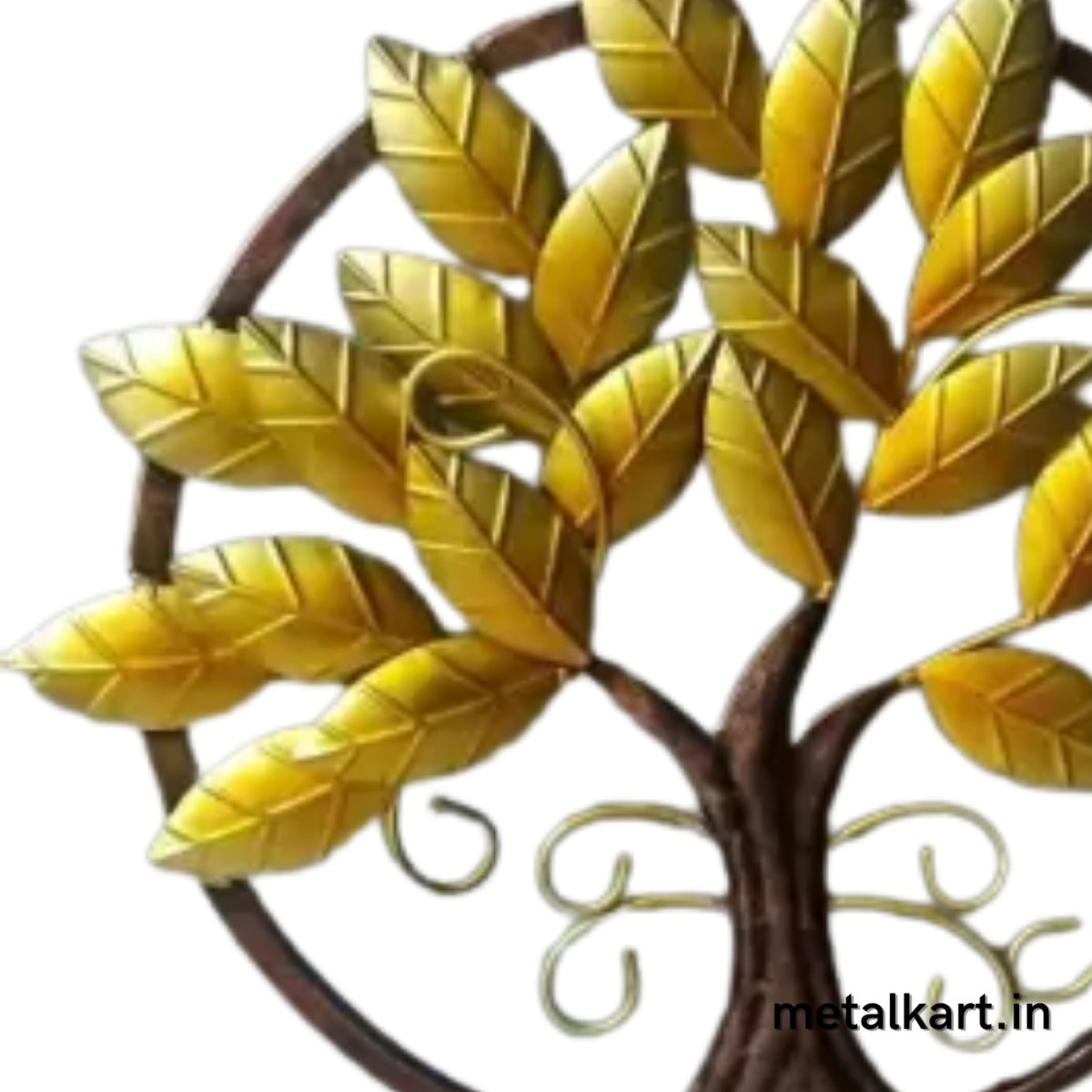 Metallic Pipal Tree in Circular Frame with Lot of Leaves Table top (19*6*20 Inches)
