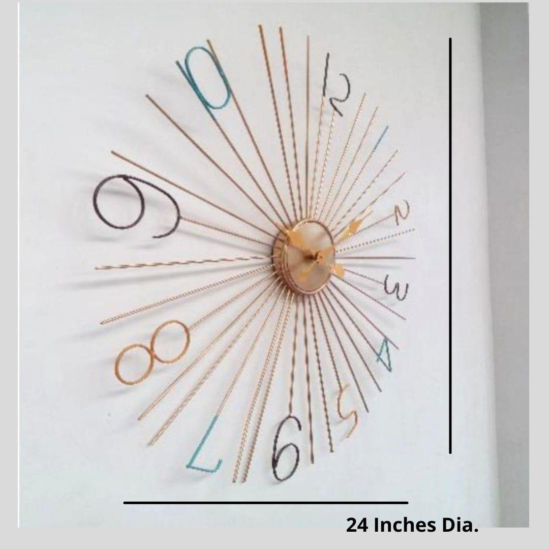 Metallic pipe numeric wall clock (Starting Dia 24 Inches)