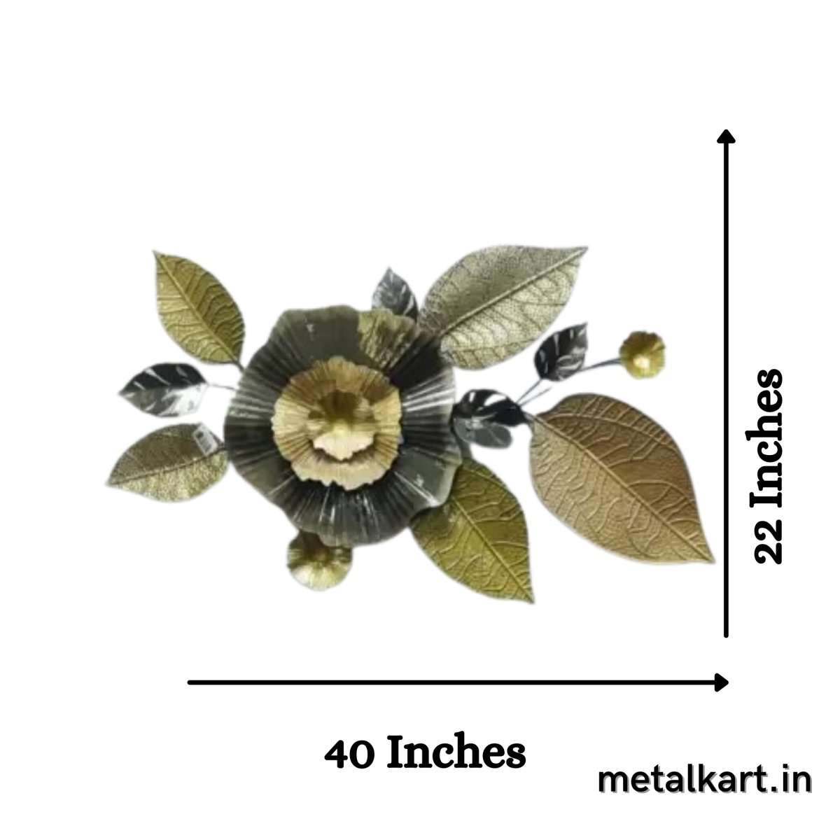 Metallic plates with Bay Leaf Wall Design (40 x 22 Inches)