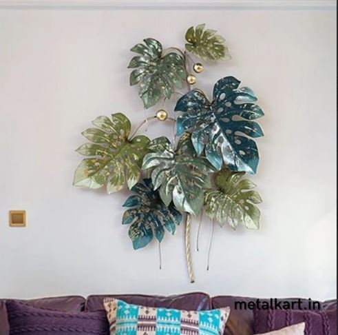 Metallic Prismatic Leaves Wall Décor (24 x 37 Inches)