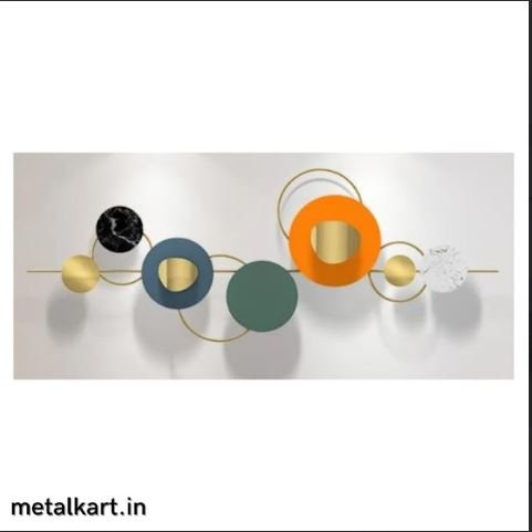 Metallic Radiant Rings Wall Art (59.5 x 17 Inches)