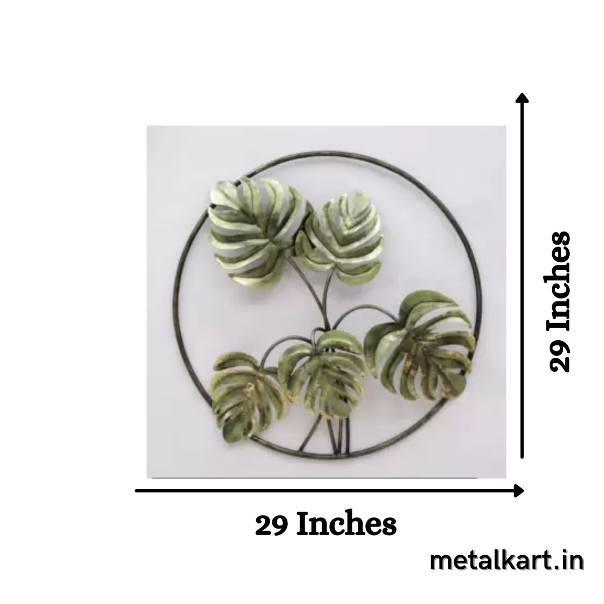 Metallic Ring with Palm Leaves Wall Hanging (29 x 29 Inches)