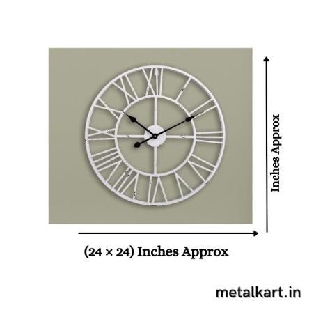 Metallic Roman Ivory Timekeeper (24 x 24 Inches)