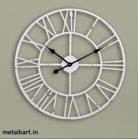 Metallic Roman Ivory Timekeeper (24 x 24 Inches)